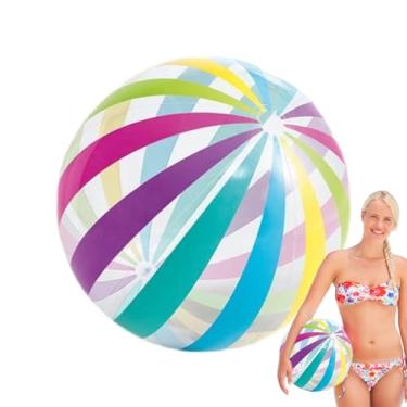 Imagem de Shakven Bola de praia,Bolas de praia,Bolas de praia infláveis coloridas de PVC de 19,68 pol. para crianças | Brinquedos de praia divertidos para crianças, jogos interativos de piscina, boia de