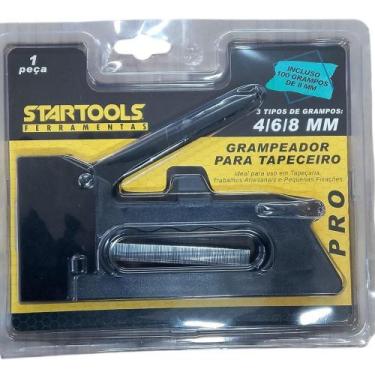 Imagem de Grampeador De Tapeceiro Com 100 Grampos 8Mm Preto - Startools