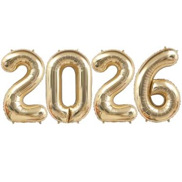 Imagem de Champagne Gold 2026 Balloons, 40 Inch 2026 Number Balloon Foil New Year Balloon Numbers for New Years Eve Party Graduation Party Decoration