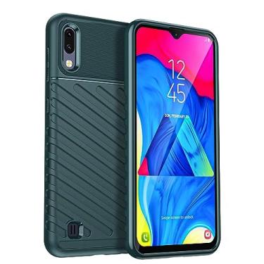 Imagem de IDEWEI Capa adequada para Samsung Galaxy A10. Fibra de carbono refinada, anti-queda, anti-impressão digital, proteção total, capa para Samsung Galaxy A10