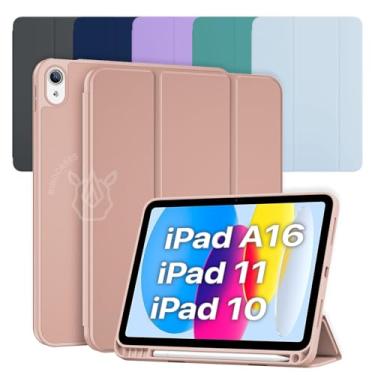Imagem de Capa para iPad (A16) 11ª Geração 11" 2025 / iPad 10ª Geração 10,9" 2022 – Case Suporte Apple Pencil e USB-C Pencil, Auto Wake/Sleep, Capa Magnética (Rose-dourado, Apenas Capa)