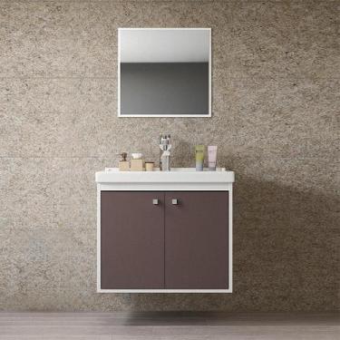 Imagem de Armário Para Banheiro + Cuba + Espelheira - Bergamo Gianduia - Riverzz