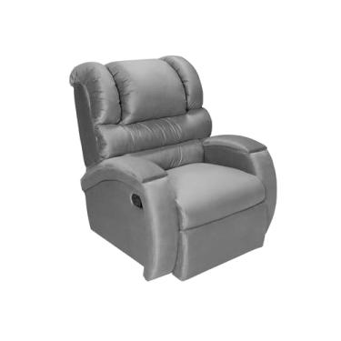 Imagem de Poltrona Imperial Zero Wall Reclinável em Suede Cinza 380 Aveludado