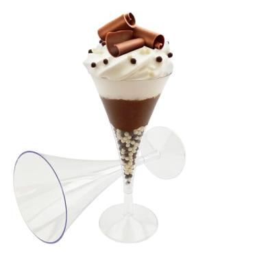 Imagem de Mini Taça Cone Acrílico 60ml para Sobremesas Bar Candy - 20 Unidades
