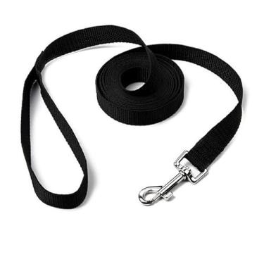 Imagem de Coleira para cães grandes, longa e resistente, coleira de nylon forte, adequada para treinamento, caminhada, brincadeira, preta, 50 cm