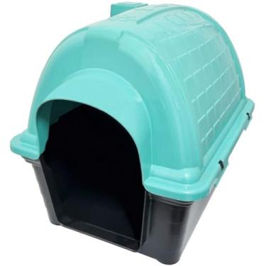 Imagem de Casa Casinha Cães Cachorro Gato Porte Pequeno Protege Plástico Frio Conforto Furacão Pet Iglu N2(IGLU VERDE CLARO)