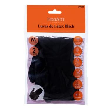 Imagem de Par de Luvas de Látex Preta M - Proart