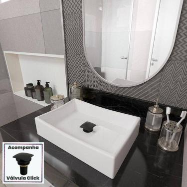 Imagem de Kit Cuba Dalla Sobrepor Com Válvula Click Black Branco Branco