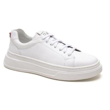 Imagem de Tênis Masculino Couro Casual Edição Clean Ultra Leve Premium-Masculino