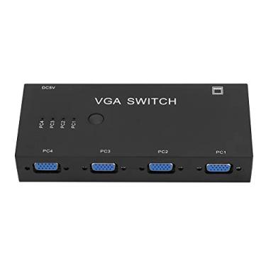 Imagem de SUNGOOYUE Caixa de Comutação VGA de 4 Portas, Conversor de Vídeo Com Suporte para Resolução 1920x1080, Controle de Botão Manual para Conexão de Vários PCs para um único Monitor