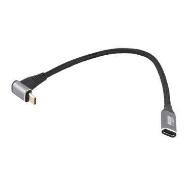 Imagem de KIMISS Cabo USB C 3.2 Macho para Fêmea - Carregamento Rápido PD100W, Transferência de Dados de 10 Gbps, Vídeo 4K @ 60 Hz, Design de ângulo Reto Em Forma de L para Steam Deck e Muito Mais (#11)