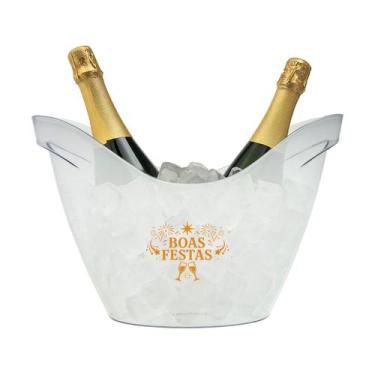 Imagem de Champanheira Acrílico 8L Boas Festas Acrílico Premium - NEOPLAS, TRANS