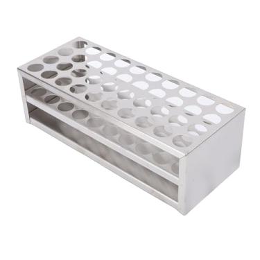 Imagem de Cryfokt Rack de Tubo de Ensaio de Aço Inoxidável Organizador de Tubo de Centrífuga Durável para Experimentos de Laboratório, Rack de de Ensaio de Aço Inoxidável de 40 Furos para de 21 Mm, Ideal para