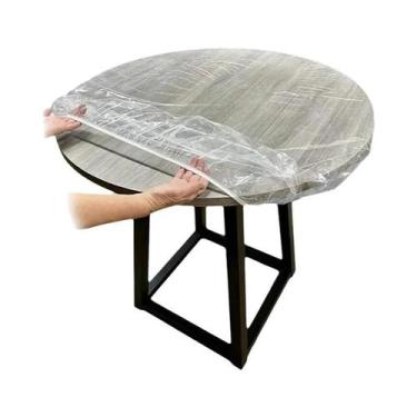 Imagem de Toalha De Mesa Redonda Descartável Transparente, Impermeável E À Prova