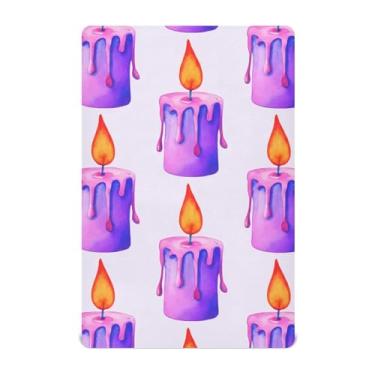 Imagem de Wassud Lençóis de berço respiráveis com vela de Halloween, capas de colchão de berço de 68 x 99 cm, lençol neutro para meninos e meninas (serve para berço padrão e pacote e brincadeira)