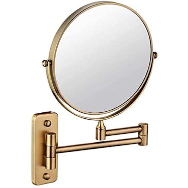 Imagem de LMJYU Espelho de Maquiagem Espelho de Barbear Montado na Parede Espelho de Maquiagem 20 cm Espelho Giratório de Parede Giratório, Extensor Dobrável Banheiro Barbear Espelho de Maquiagem Cosmético