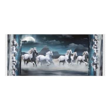 Imagem de Wassud Capas de lavadora e secadora de cavalos, protetor de lavadora com sacos de armazenamento, capa de geladeira à prova de poeira com bolsos para lavanderia doméstica, cozinha, 120 x 55 cm