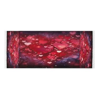 Imagem de Wassud Red Love Heart (2) capas de lavadora e secadora, protetor de lavadora com sacos de armazenamento, capa de geladeira à prova de poeira com bolsos para lavanderia doméstica, cozinha, 120 x 55 cm