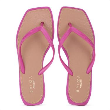 Imagem de Chinelo Brizza Arezzo Bico Quadrado Rosa e Marrom - Feminino-Feminino