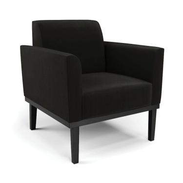 Imagem de Poltrona Base De Madeira Fixa Preto Marisa Suede Preto D03 - D'Rossi