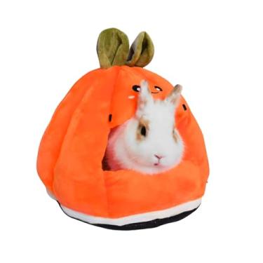 Imagem de Copfeu Cama esconderijo de porquinho-da-índia – Casa pequena para animais de estimação com fundo removível para coelhos, chinchilas, furões – pelúcia grossa, caverna aconchegante e quente, couro fácil