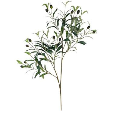 Imagem de 6 peças, 12 garfos de oliveira sintética para vaso, 73 cm, ramos de oliveira artificial com frutas, galhos e ramos falsos para vasos, decoração de casa, casamentos, festas, arranjos florais (6, 12