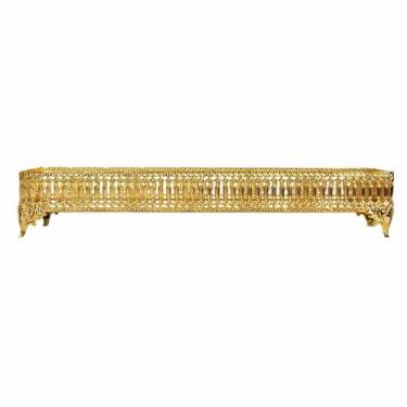 Imagem de Bandeja Retangular Dourado -7x40x14cm Mesa Posta - Prime Home Decor
