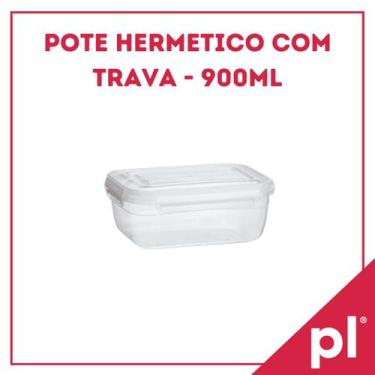 Imagem de Kit 10 Marmita Potes 900ml com Travas Laterais BPA FREE Alimentos orga
