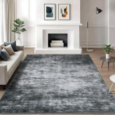 Imagem de WILLSUN Tapetes de área laváveis, tapetes antiderrapantes Boho para sala de estar, quarto, tapete vintage lavável à máquina, tapete com estampa floral interna para decoração de casa, tapete adequado