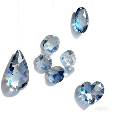 Imagem de 18. ST789 Pedra azul elegante com brilho sutil, apanhador de sol, acabamento preciso para enfeite de janela para captar a luz do sol e produzir efeitos delicados de arco-íris, casa, escritório, sala