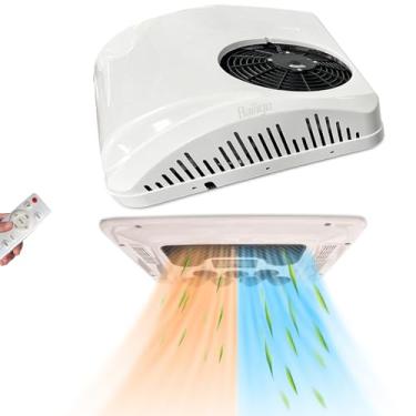 Imagem de Conjunto de aquecedor de ar condicionado RV de 12 V para trailer, unidade A/C de 12 volts de baixo ruído, aquecimento e resfriamento para van, caminhonete, trailer de viagem, motorhome