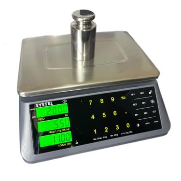 Imagem de Balança Computadora Systel Micra 35kg - Bateria E Teclado Touch - Inmetro