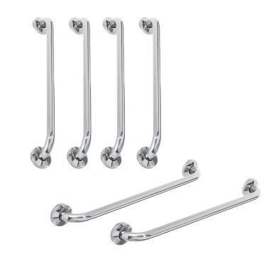 Imagem de Alça Barra De Apoio Inox Kit 6 Unidades 70cm E 80cm Gestante Idoso Deficiente Acessibilidade