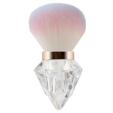 Imagem de Pincéis de maquiagem luxuosos diamantes feitos à mão pincel de blush em pó (transparente)