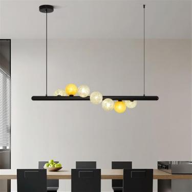 Imagem de OUFULA Lustre Moderno LED Moda Arte Sala de Estar Restaurante Quarto Villa Hotel Balcão Escadas Café Bar Lâmpada Pendente (G 7 luzes)