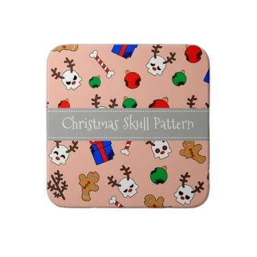 Imagem de Ladrilho Decorativo de Cerâmica com Estampa de Padrão de Crânio de Rena de Natal