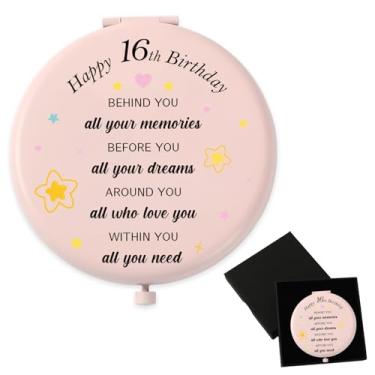 Imagem de Ratifyale Para meninas 16 anos espelho rosa comapct doce 16 presentes para meninas 16 anos ideias de presente de aniversário para filha de mãe pai 16º presente de aniversário para irmã neta sobrinha