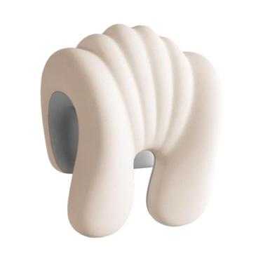 Imagem de KiBcsLic Almofada de pescoço para cadeira de escritório, almofada para cochilo, de apoio de cabeça macia e multifuncional em espuma viscoelástica para viagens, Branco