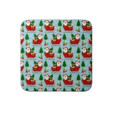 Imagem de Ladrilho Decorativo de Cerâmica Natalino com Estampa de Papai Noel e Trenó