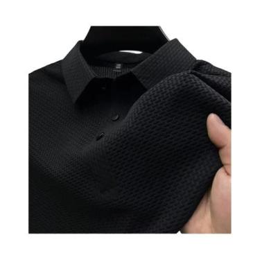 Imagem de Camisa Polo Masculina De Seda Gelada De Manga Curta, Respirável, Sensa