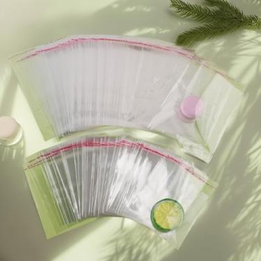 Imagem de 200 sacos de celofane autovedantes, 3 x 4,72 + 12 x 17,8 cm sacos de guloseimas resseláveis para embalagem de pipocas de biscoito doces, bolsa de presente transparente para dia dos namorados, Páscoa