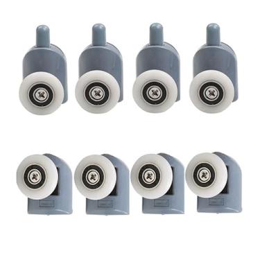 Imagem de 8 peças de polia pequena para sistema de armário de janela, substituição de ferragens de trilho deslizante suave, rotação de baixo ruído, faça você mesmo, melhoria da casa essencial (25 mm)