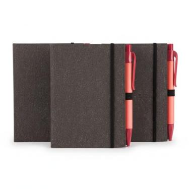 Imagem de Bloco de Anotações Ecológico com Capa Dura, 100 Folhas, Caneta Reciclada, Sticky Notes, 13,5x11,5x1,2cm, Disponível (3, Preto)