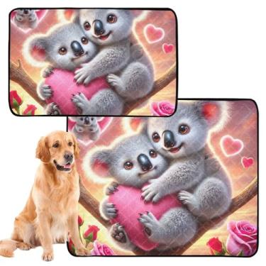 Imagem de TSENQUE Almofadas laváveis para xixi para cães, impermeável, fofa, fofa, coala, pôr do sol, romance, reutilizável, almofada de xixi para gatos, absorventes e almofadas de treinamento para penico