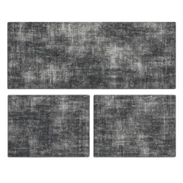 Imagem de Conjunto de passadeira de cozinha antiderrapante (Obra Arte Cinza)