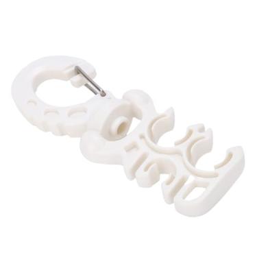 Imagem de Keenso Suporte de Mangueira, Fivela de Liberação Rápida do Suporte da Mangueira de Mergulho Com Acessório Bcd Seguro à Prova de água Pvc de Aço Inoxidável para Equipamento de Mergulho (Branco)