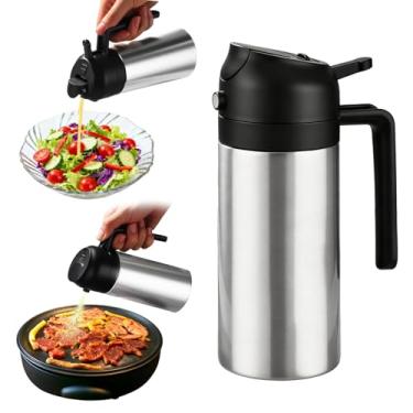 Imagem de Criamolo Garrafa de spray de óleo de aço inoxidável para cozinha, 2 em 1, dispensador de óleo e pulverizador para cozinhar, churrasco, fritadeira a ar, salada, assar