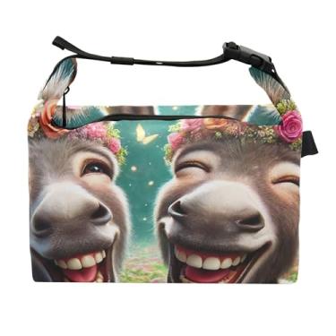 Imagem de TSENQUE Lancheira personalizada de burro engraçado animal para mulheres adultas lancheira isolada macia personalizada lancheira para trabalho