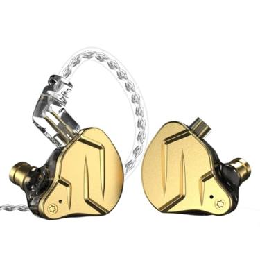 Imagem de EBTOOLS Fones de Ouvido Intra-auriculares Com Fio, Design de Gancho de Orelha de 3,5 Mm, Uso Confortável a Longo Prazo, Driver Híbrido 1BA + 1DD Com Graves Fortes e Agudos de Alta (GOLD)