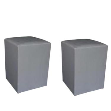 Imagem de Kit 2 Puff Banqueta Quadrado Macio Decorativo Fofo para DecoraçãO de Interiores com Enchimento Macio (CINZA)